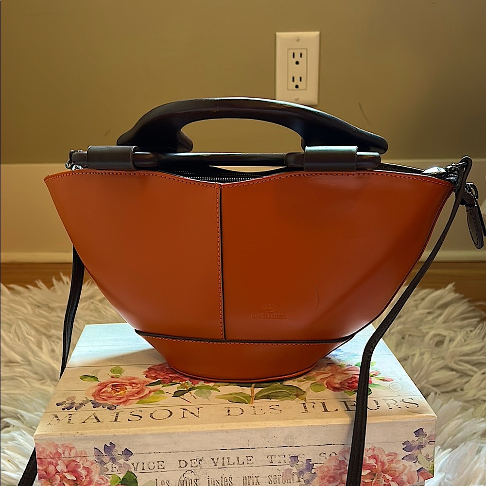 Unique Brown and Orange Cross Body Bag